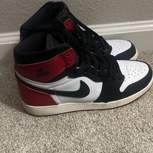 Nike Air Jordan Men's Black, White, and Red Sneakers